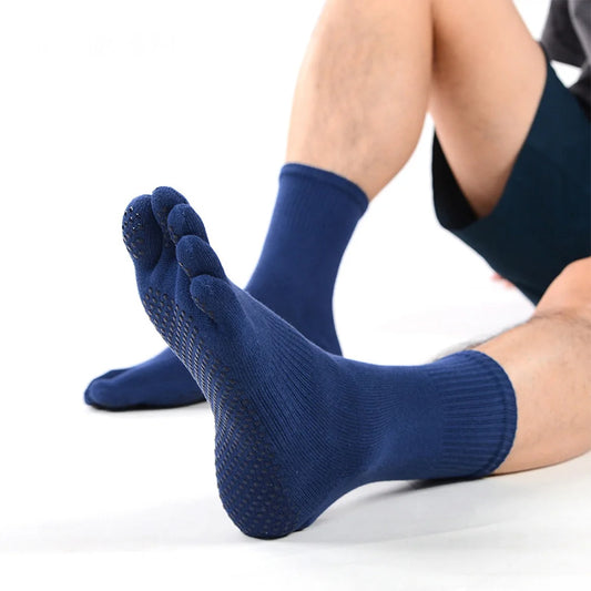 Men's Crew Toe Socks with Full-Sole Grip – Pilates, Yoga, and Gym Socks