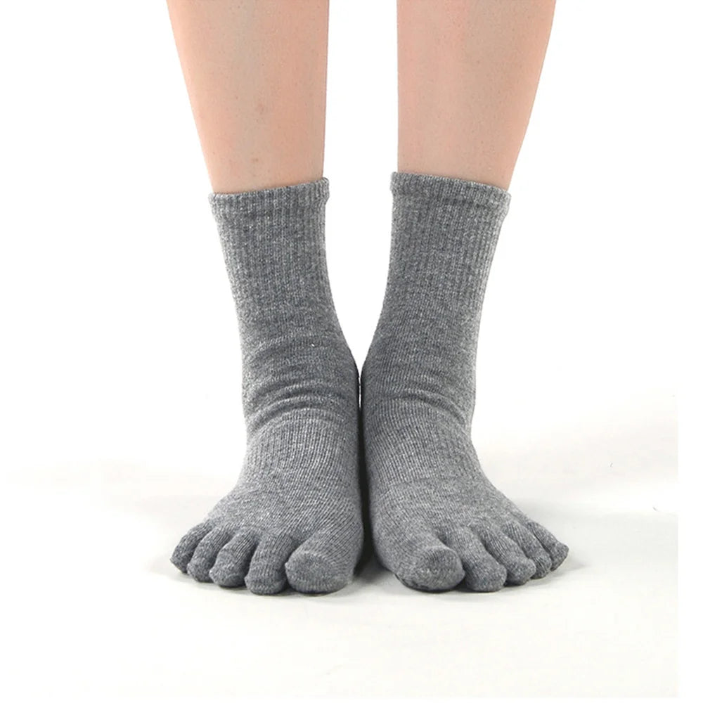 Women's Crew Toe Socks with Full-Sole Grip – Pilates, Yoga, and Gym Socks